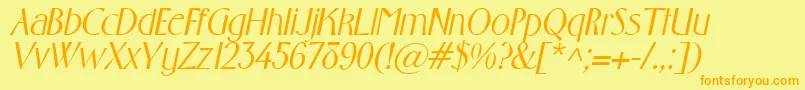GabrielItalic Font – Orange Fonts on Yellow Background