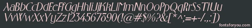 GabrielItalic-Schriftart – Rosa Schriften auf schwarzem Hintergrund