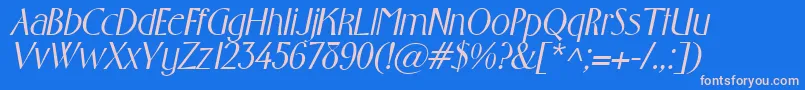 GabrielItalic Font – Pink Fonts on Blue Background