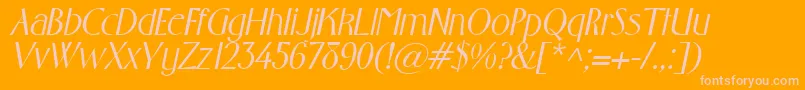 GabrielItalic Font – Pink Fonts on Orange Background
