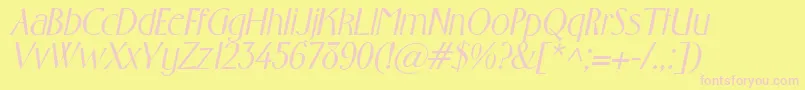 フォントGabrielItalic – ピンクのフォント、黄色の背景
