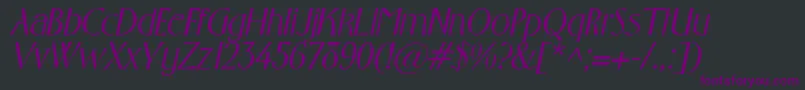 GabrielItalic Font – Purple Fonts on Black Background