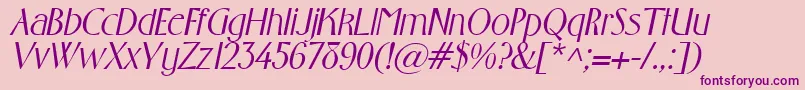 GabrielItalic-Schriftart – Violette Schriften auf rosa Hintergrund