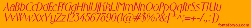 GabrielItalic-Schriftart – Rote Schriften auf orangefarbenem Hintergrund