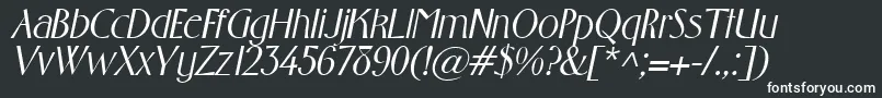 フォントGabrielItalic – 黒い背景に白い文字