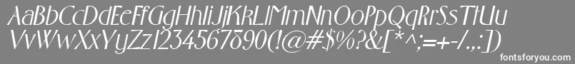 GabrielItalic-Schriftart – Weiße Schriften auf grauem Hintergrund