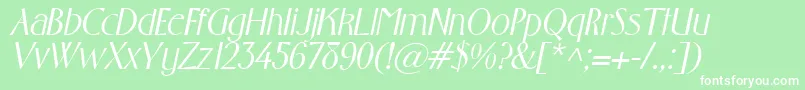 フォントGabrielItalic – 緑の背景に白い文字