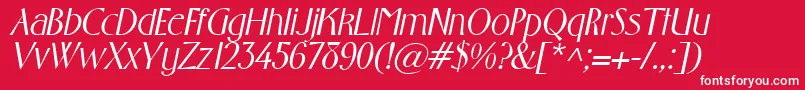 GabrielItalic Font – White Fonts on Red Background