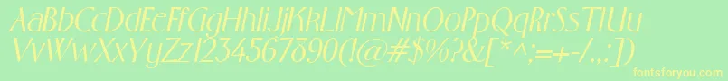 GabrielItalic Font – Yellow Fonts on Green Background