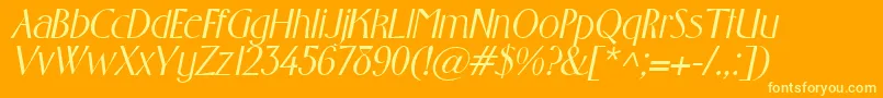 GabrielItalic Font – Yellow Fonts on Orange Background