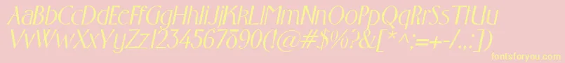 フォントGabrielItalic – 黄色のフォント、ピンクの背景