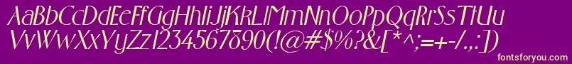 GabrielItalic Font – Yellow Fonts on Purple Background