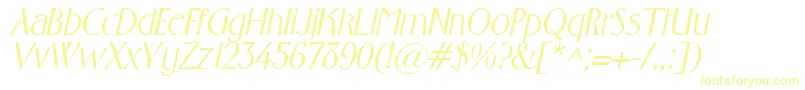 GabrielItalic Font – Yellow Fonts on White Background