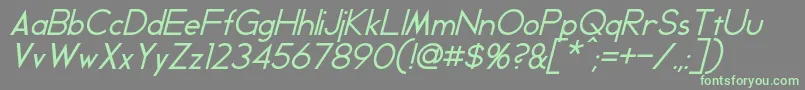 GeddesItalic-Schriftart – Grüne Schriften auf grauem Hintergrund