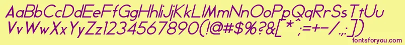 GeddesItalic Font – Purple Fonts on Yellow Background