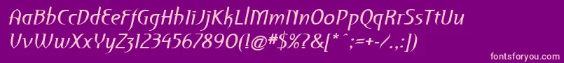 PfroyaleItalic Font – Pink Fonts on Purple Background