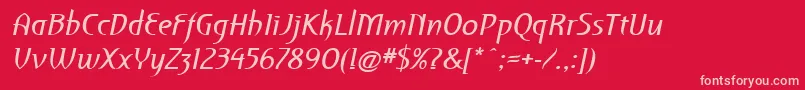 fuente PfroyaleItalic – Fuentes Rosadas Sobre Fondo Rojo