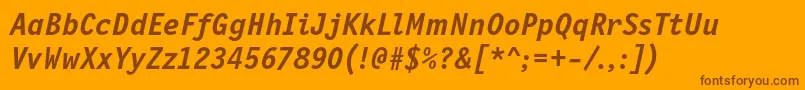 フォントNewlettergothiccBolditalic – オレンジの背景に茶色のフォント