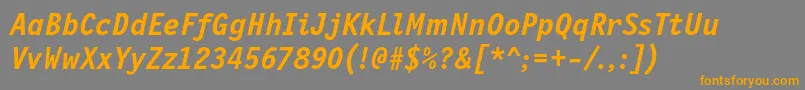 NewlettergothiccBolditalic Font – Orange Fonts on Gray Background