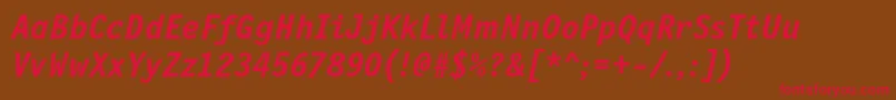 NewlettergothiccBolditalic Font – Red Fonts on Brown Background