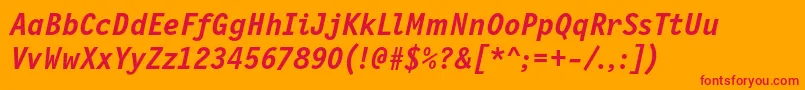 NewlettergothiccBolditalic Font – Red Fonts on Orange Background