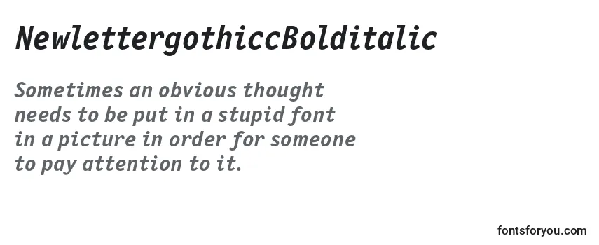 NewlettergothiccBolditalic Font