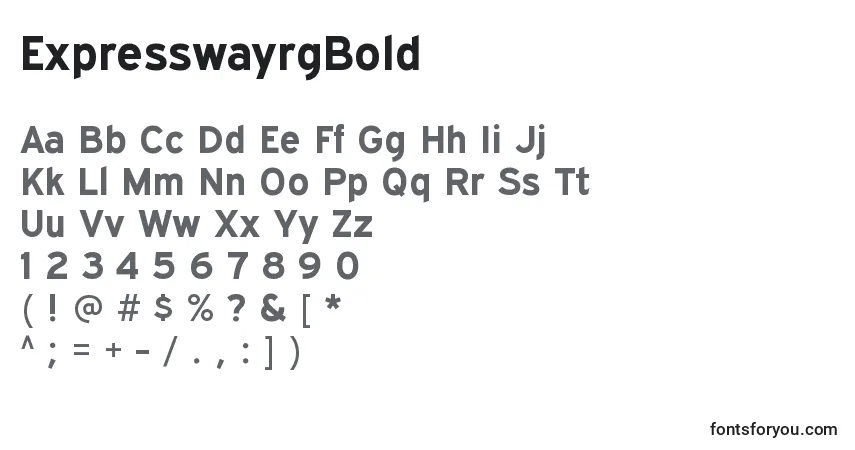 Шрифт ExpresswayrgBold – алфавит, цифры, специальные символы