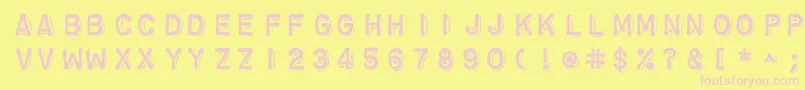 Chromosomeheavy Font – Pink Fonts on Yellow Background