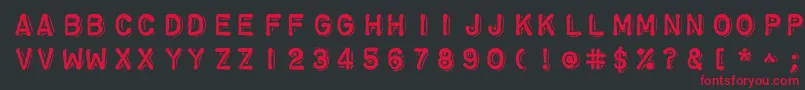 Шрифт Chromosomeheavy – красные шрифты на чёрном фоне