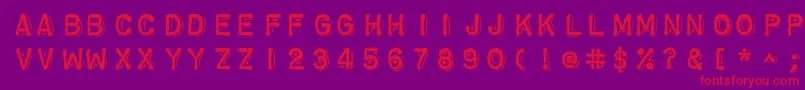 フォントChromosomeheavy – 紫の背景に赤い文字
