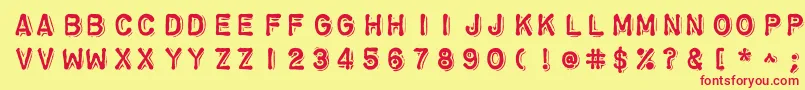 Chromosomeheavy-fontti – punaiset fontit keltaisella taustalla