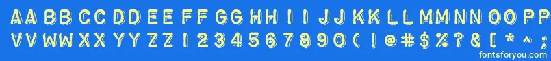 Chromosomeheavy Font – Yellow Fonts on Blue Background