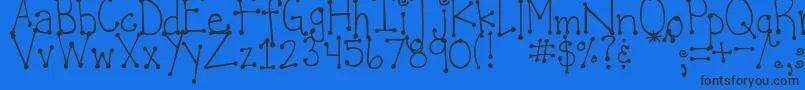 DjbItsFullOfDots Font – Black Fonts on Blue Background