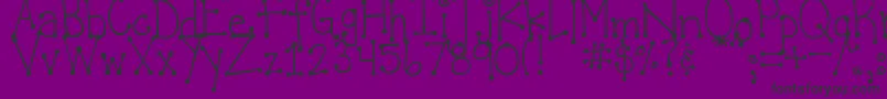 DjbItsFullOfDots-fontti – mustat fontit violetilla taustalla