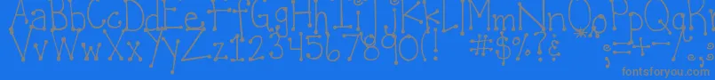 DjbItsFullOfDots Font – Gray Fonts on Blue Background