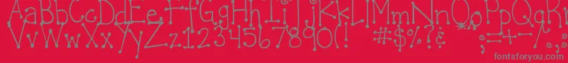 DjbItsFullOfDots Font – Gray Fonts on Red Background