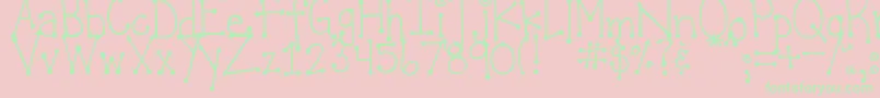 DjbItsFullOfDots-Schriftart – Grüne Schriften auf rosa Hintergrund