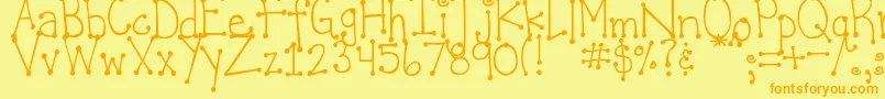 Police DjbItsFullOfDots – polices orange sur fond jaune