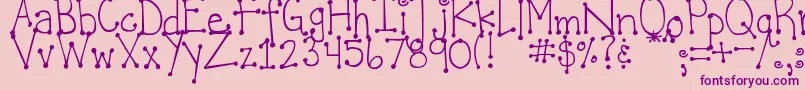 DjbItsFullOfDots Font – Purple Fonts on Pink Background