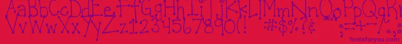 fuente DjbItsFullOfDots – Fuentes Moradas Sobre Fondo Rojo