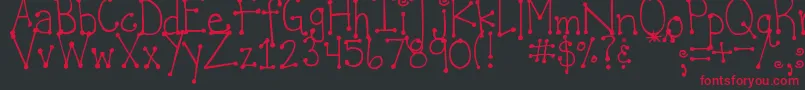 DjbItsFullOfDots Font – Red Fonts on Black Background