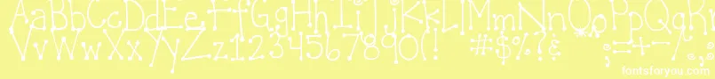 DjbItsFullOfDots Font – White Fonts on Yellow Background