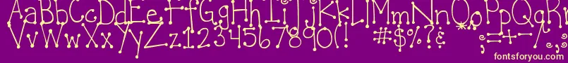 DjbItsFullOfDots Font – Yellow Fonts on Purple Background