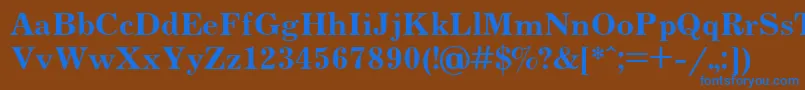 フォントJournalBoldCyrillic – 茶色の背景に青い文字