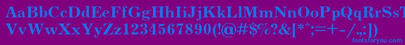 JournalBoldCyrillic-Schriftart – Blaue Schriften auf violettem Hintergrund