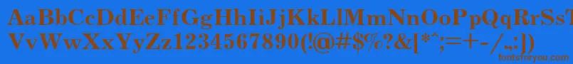 Czcionka JournalBoldCyrillic – brązowe czcionki na niebieskim tle