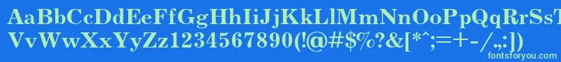 Czcionka JournalBoldCyrillic – zielone czcionki na niebieskim tle