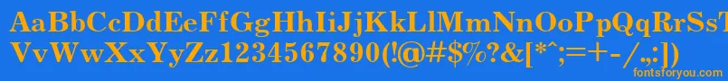 フォントJournalBoldCyrillic – オレンジ色の文字が青い背景にあります。