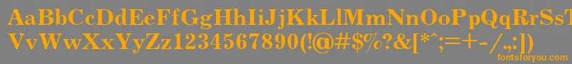 フォントJournalBoldCyrillic – オレンジの文字は灰色の背景にあります。