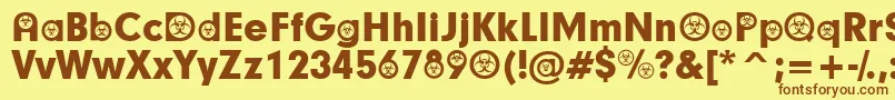 BiohazardParticipants Font – Brown Fonts on Yellow Background